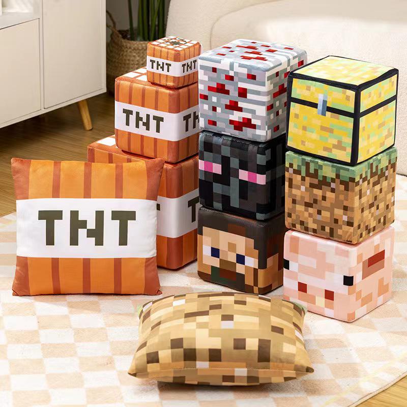 Minecraft Block Plush Doll Pillow - TNT Toy Peripherals