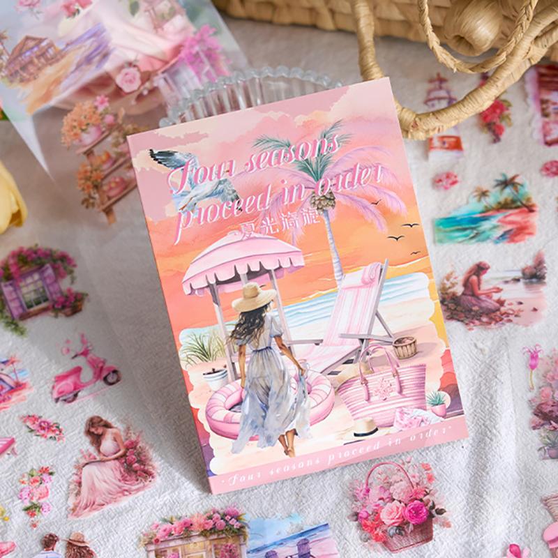 20 Sheets,Garden Sticker Book , Scrapbook Material Notebook Phone Case Diary Aesthetic Decorative Stationery Stickers