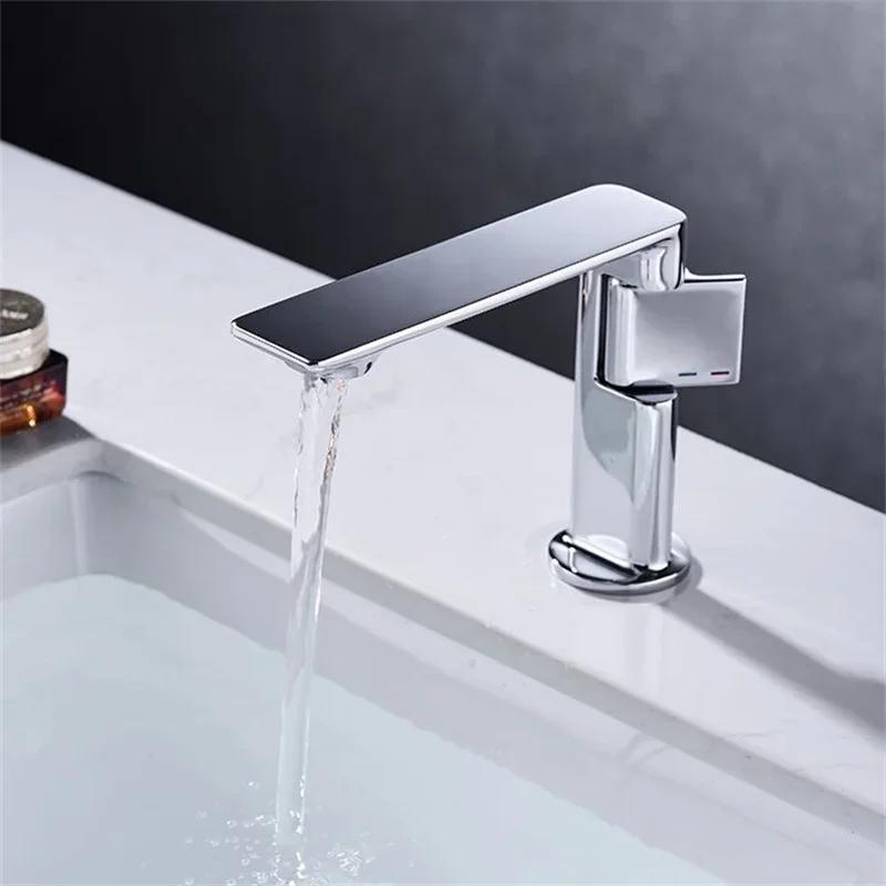 Bathroom Basin Faucet Gray Single Lever hot and cold Crane Brass Sink mixer Black Chrome