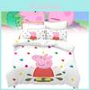 Cartoon Peppa Pig Digitaldruck Bettwäsche-Set mit Daunenbettbezug zur Schlafzimmerdekoration