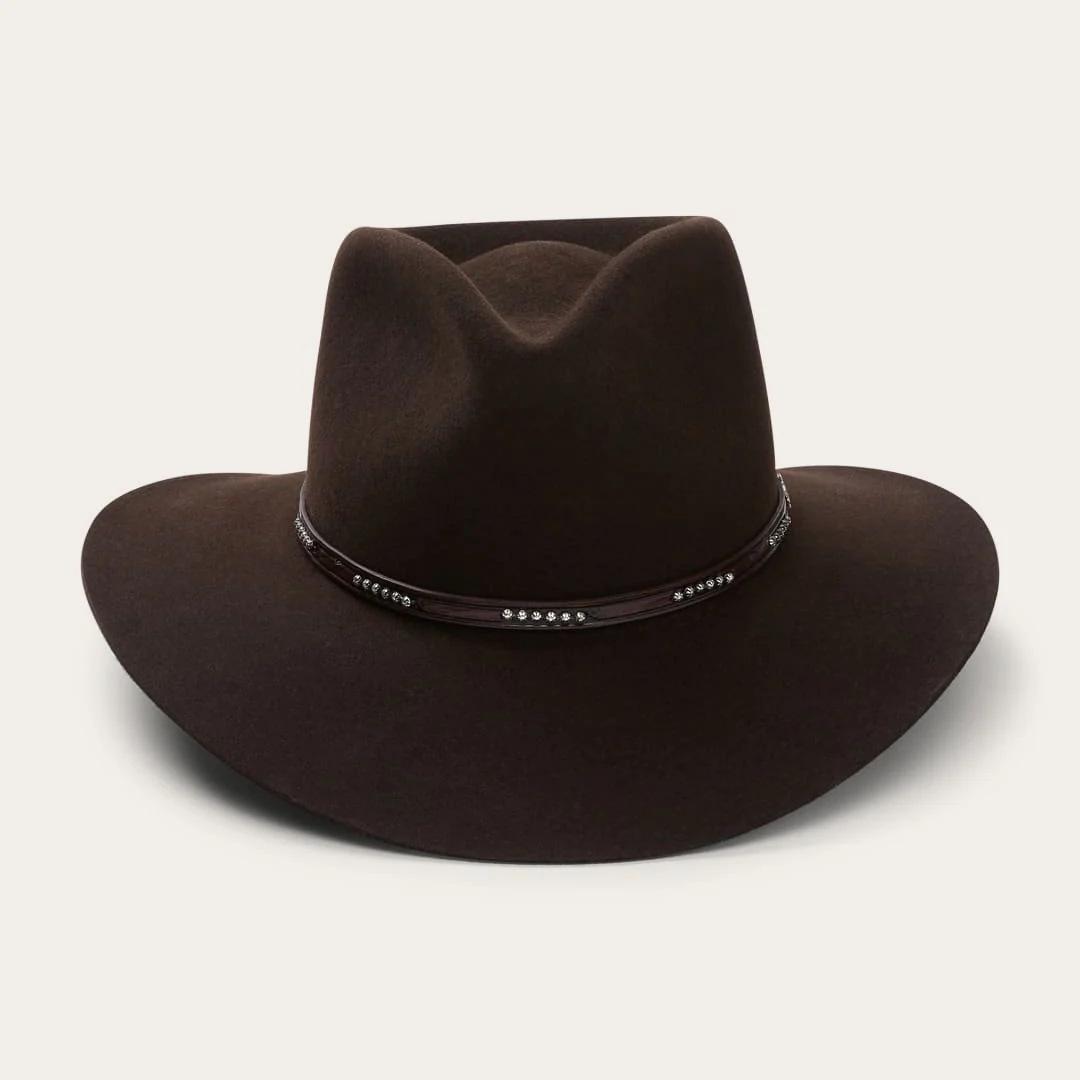 

Wool Felt Fedora with Leather Accent Coffee Color