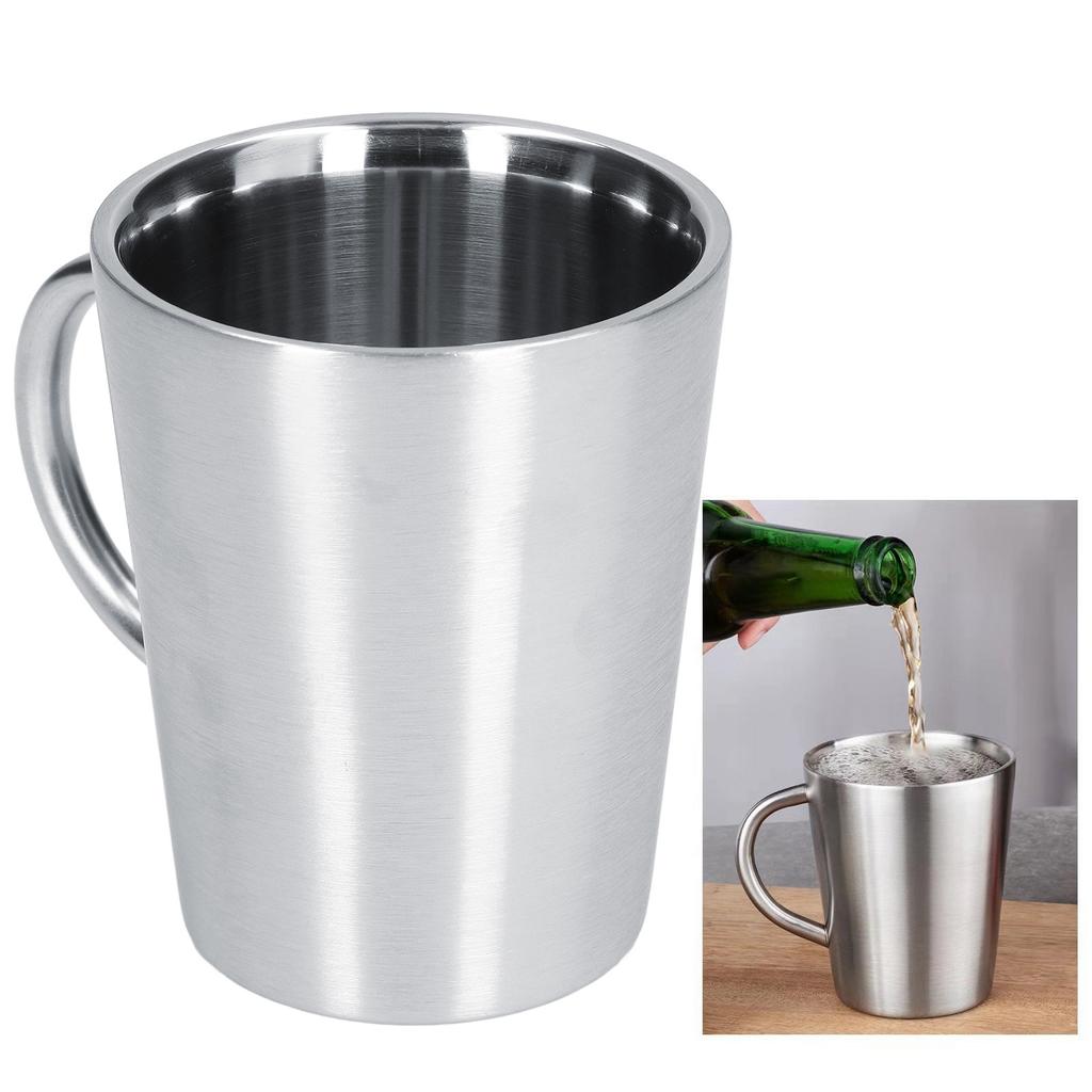 350ML Stainless Steel Coffee Cup Double Layer Heat Insulation Beer Mug Water Cup for Household Coffee Mug Heat Insulation Cup