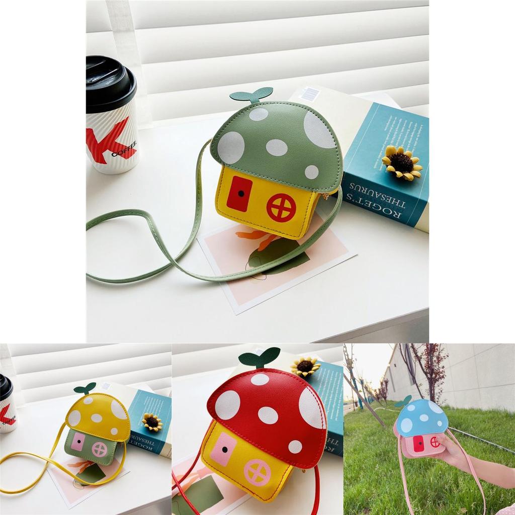 Childrens Cartoon Mushroom Shoulder Bag Waterproof Cute Girls Mini Bag For Toddlers