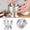 Mortar Pestle Set Stainless Steel Manual Garlic Press Grinder Crusher Kitchen AccessoryS