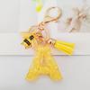 Yellow Bee Resin Glitter Letter Keychain Pendant Ornament