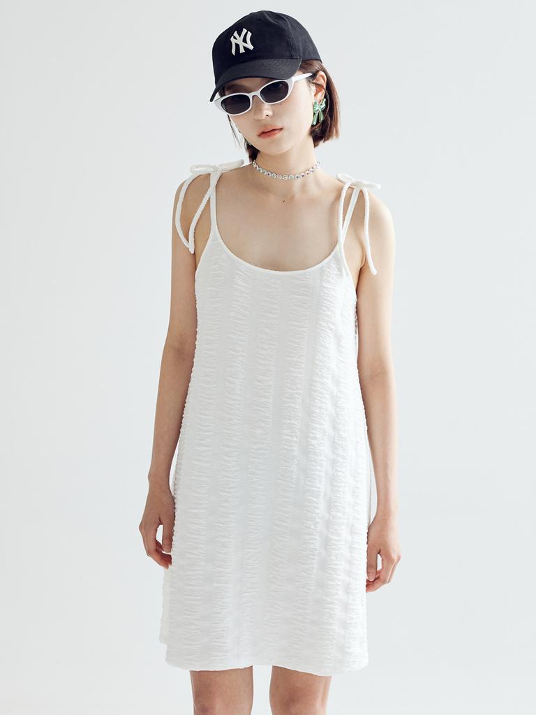 Bomnal Boutique Ribbon Strap Mini Dress _ White