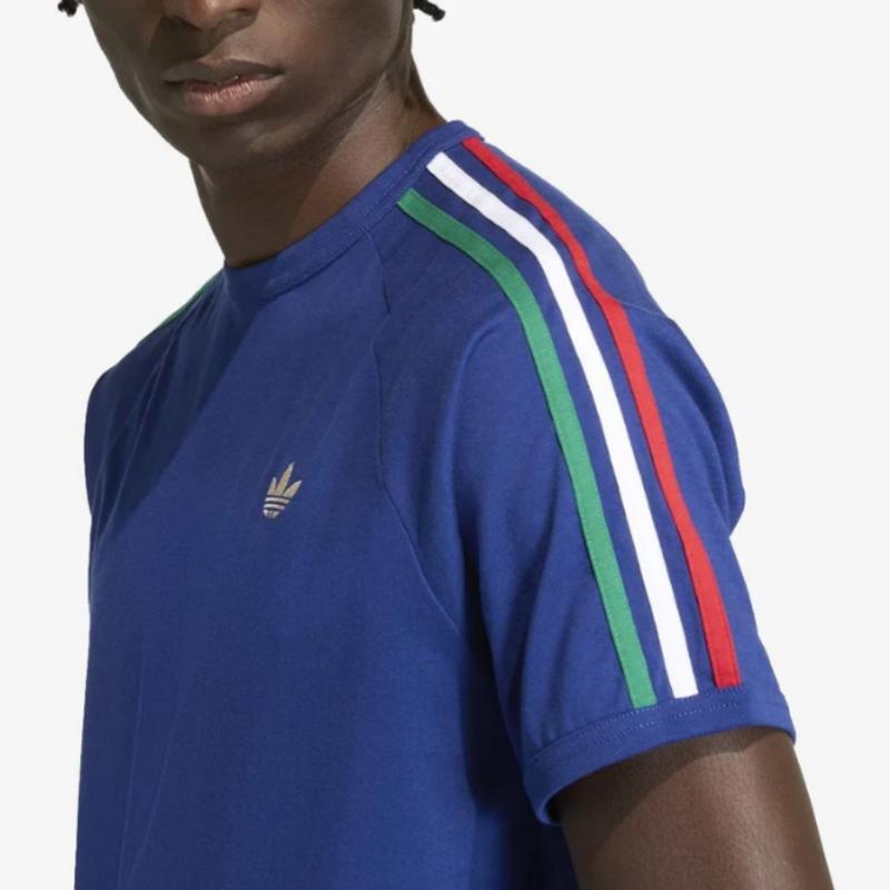 adidas Originals Locker Gestreiftes Logo Rundhals Kurzarm T-Shirt Herren Oberteile KC8641