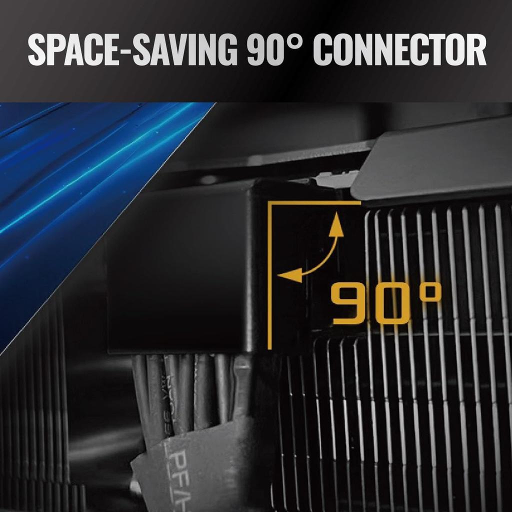 Asrock Netzkabel mit Winkel 12V auf 2x6 ATX Zweifarbiges Design CB-12V2X6L600W 90°-Stecker, 3.1/PCIe 5.1-konform,