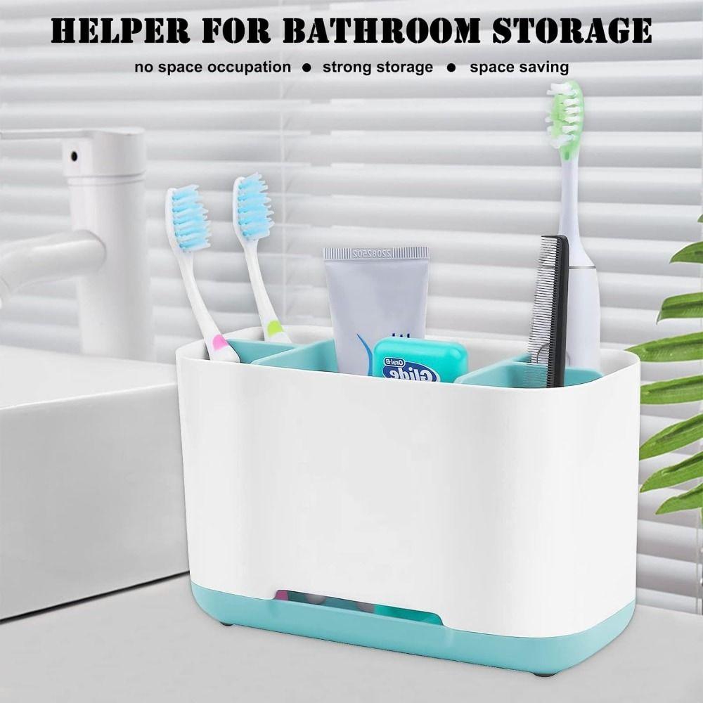 Easy Cleaning Toothpaste Holder Plastic Soap Tray Simple Bathroom Storage Organizer  Countertop