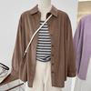Women's Corduroy Shirt - Loose, Long Sleeve, Versatile Cardigan Jacket for Autumn 2025