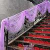 Wedding Gauze Curtain & Decoration with Floral Ball - Perfect for New Home & Stair Handrails, Free Shipping