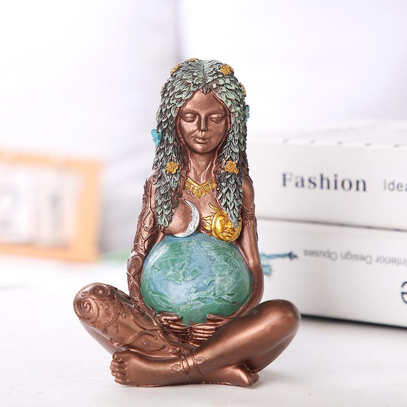Mother Earth Statue Gaia Goddess Statue Resin Artifact Decoration Mother Earth Art Decoration Desktop Gift Room Decor