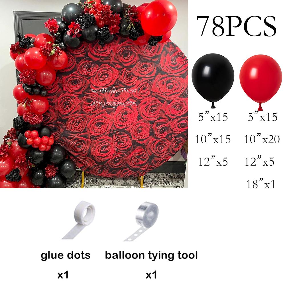 

Red Valentine Day Balloons Garland Black Red Balloon Arch Kit New Year Birthday Party Graduation Wedding Anniversary Decoration As Picture