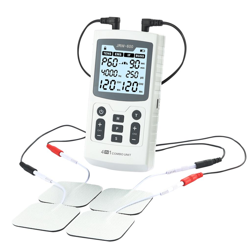 60 Massage Modes 4 In 1 Electric Muscle Stimulator Combo Physiotherapy Therapy 4000Hz EMS IFC RUSS TENS Pulse Electrostimulator