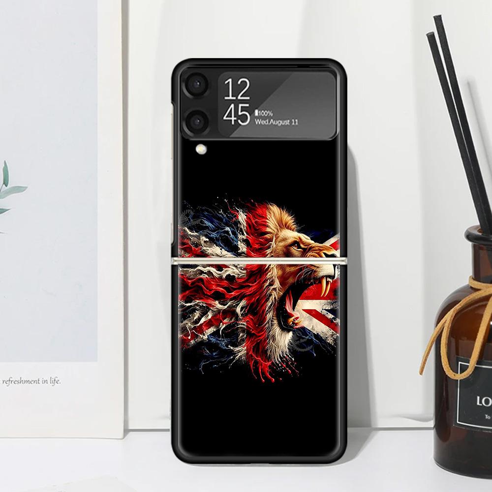 Union Jack England UK Flag Phone Case For Samsung Galaxy Z Flip 7 Flip7 Zflip 6 Flip6 5 Flip5 4 Flip4 3 Flip3 5G Fundas Black Co