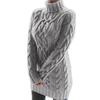 Autumn and Winter Long Sleeve Casual Knitted Sweater Dress Women Vintage Slim Fit Solid Knitted Dress Women Elegant Turtleneck Sexy Lady Dresses 24905