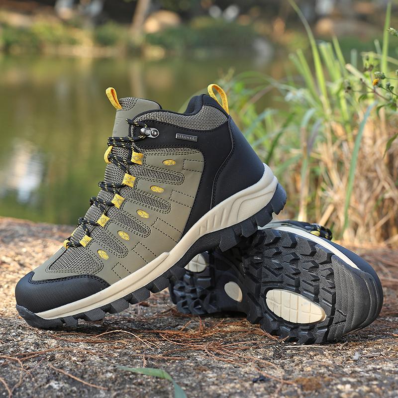 Spring New Outdoor Men'S Mid Top Anti Slip Mountaineering Shoes For Off Road Sports Comfortable Multi Functional Sports Shoes