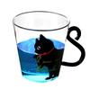 Creative Cat Transparent Glass Cup Milk Coffee Mug Tea Cup Cartoon Kitty Home Office Cup For Fruit Juice