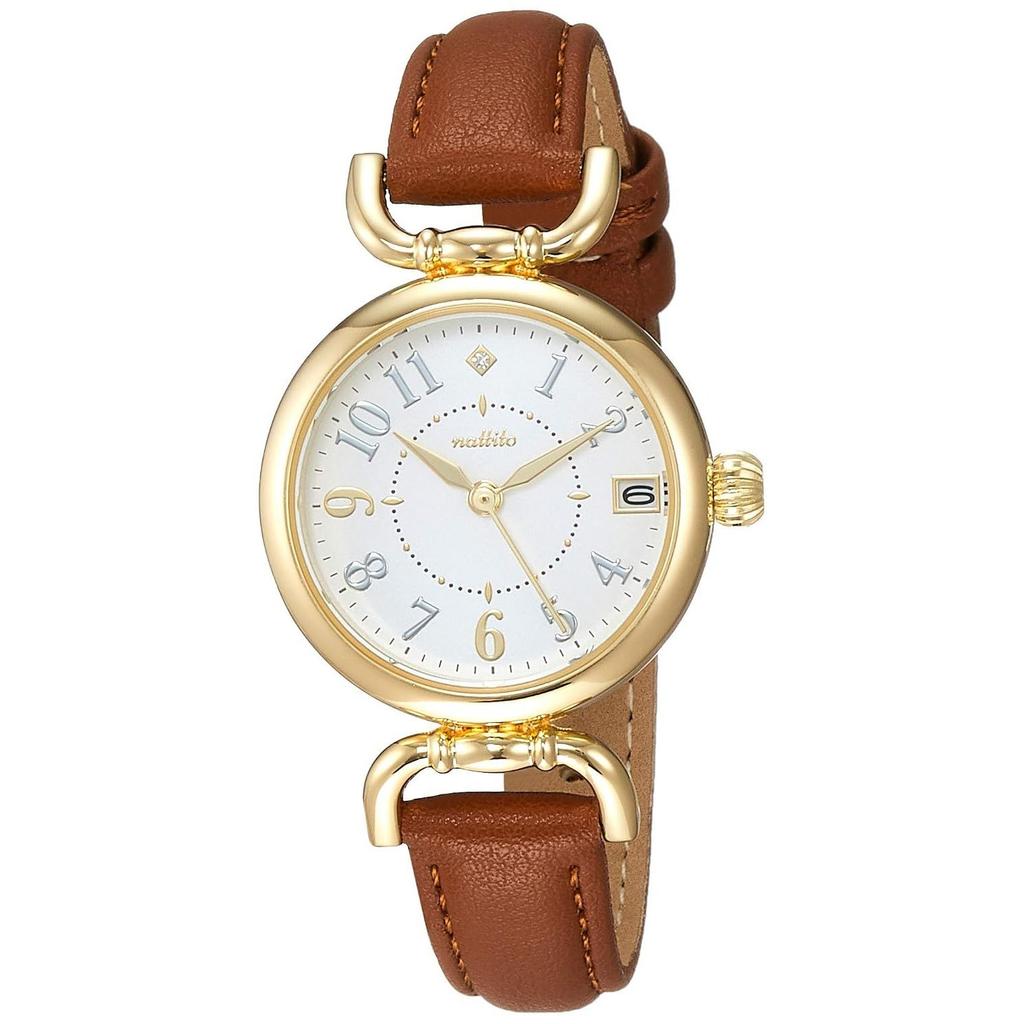Fieldwork Watch Analog I-Bunny Date Leather Strap White Dial YM001-3 Ladies Brown