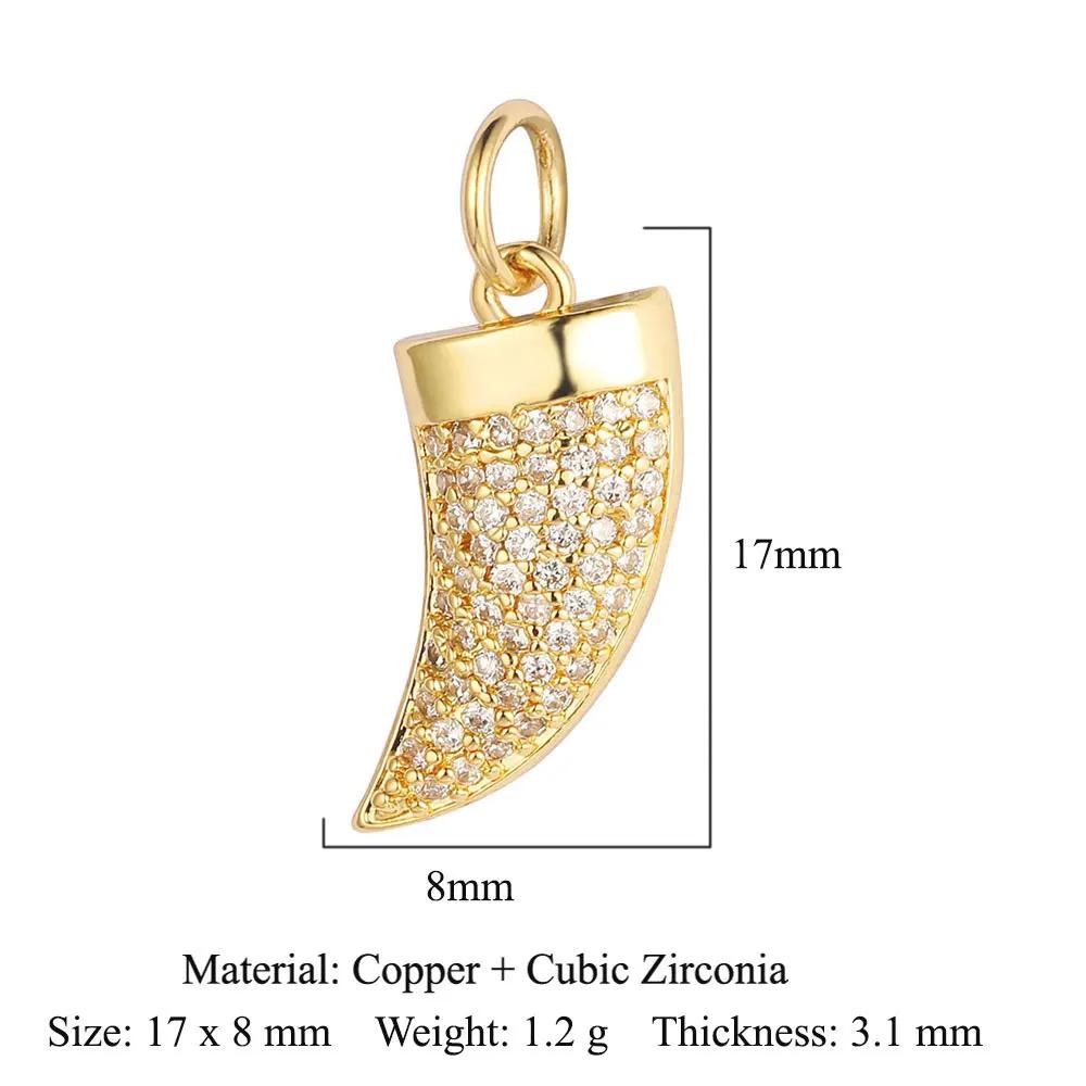 Lips Crescent Heart Crown Beetle Copper CZ DIY Jewelry Charms Triangle Evil Eye Flame Dancer Bracelet Earring Making