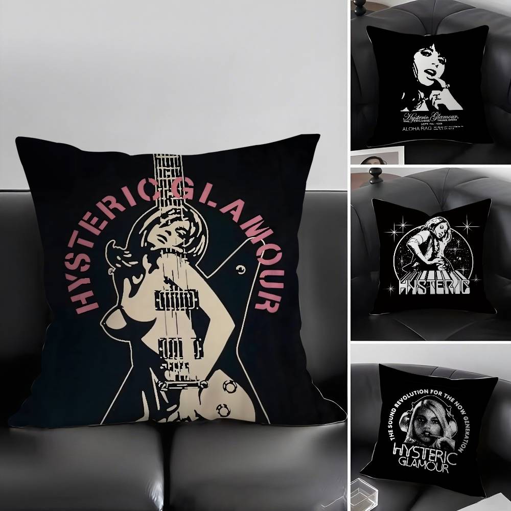 Pillow Case H-Hysteric Glamour Girl Home Dorm Chair Back Short Plush Double-Sided Printing Office Nap Time Cushion Cover