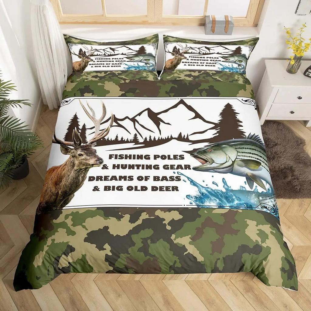 Grå Camo Täcke Sängklädesset Full Storlek, Kamouflage Armé Design Sängklädeskollektioner För Barn Pojke, Mjukt Året-Runt Bäddset