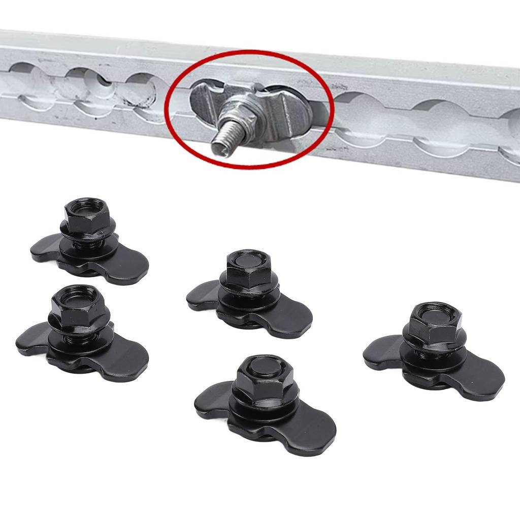 5pcs L Track Double Lug Threaded Stud Nut Fitting M10x20mm for Truck Bed Trailer Control Pickup RV ATV