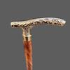 91.44 cm Polish Brass Handle Walking Stick Solid Wood Cane, Gift for Him, Her, Father, Mother, Grandmother, Grandfather