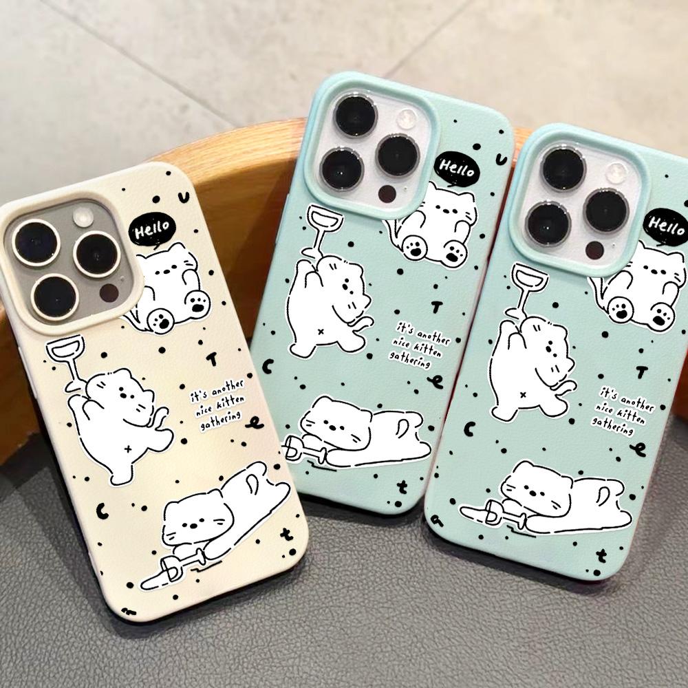 Phone Case for iPhone 11 13 Case iPhone 12 14 15 16 Pro Max 12 Pro 15 Plus Leather Painted Waterproof Drop-proof and Wear-resistant Cartoon