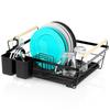 Large Standing Dish Drainer Plates Cutlery Black Metal 45 Cm