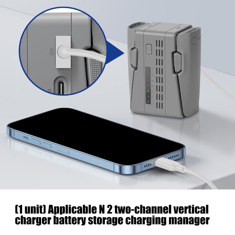 Vertical Drones Battery Charging Hub Space Saving Design Intelligent Management for Neo2 Battery 2Slot Chargers forTravel