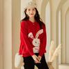 VICTORIA&VERA Women's Cartoon Pattern Loose Round Neck Long Sleeve Sweater