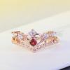 Small But Beautiful Rose Gold Crown Ring For Women, Light Luxury Zircon Popular Ring