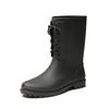 Material Medium tube rain boots women's non-slip water boots fashion rubber shoes overshoes riding boots lightweight outdoor rain shoes
