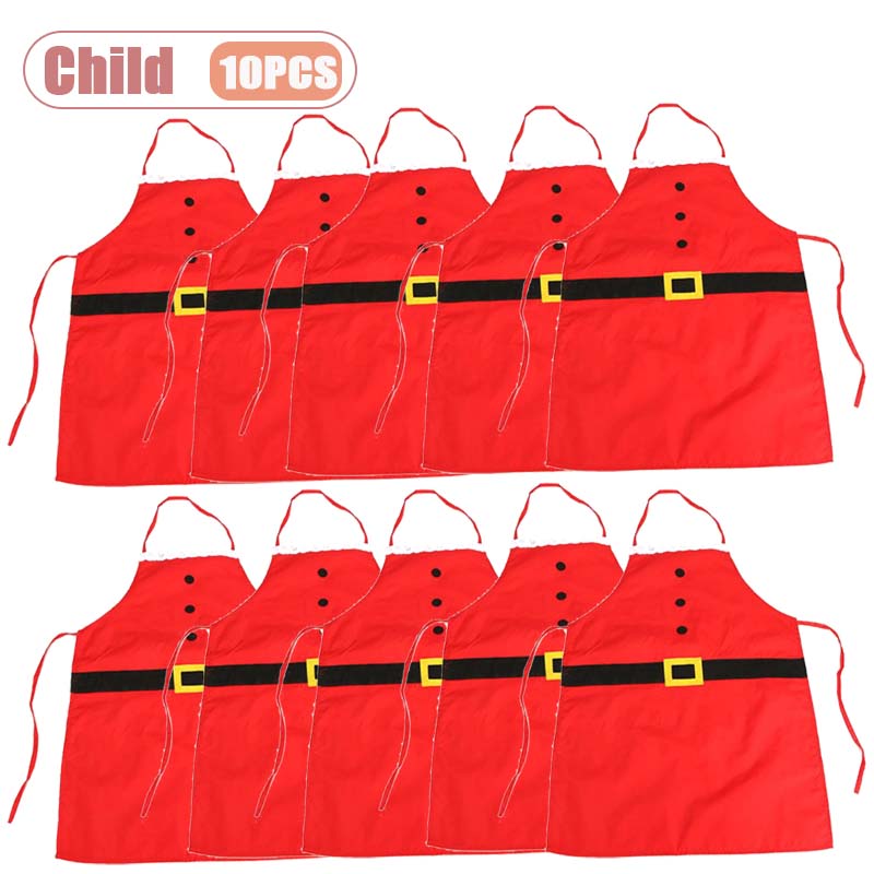 1-10PCS Christmas Apron Holiday Kitchen Clothing for Family Party Cooking and Baking Decorative Christmas Accessories