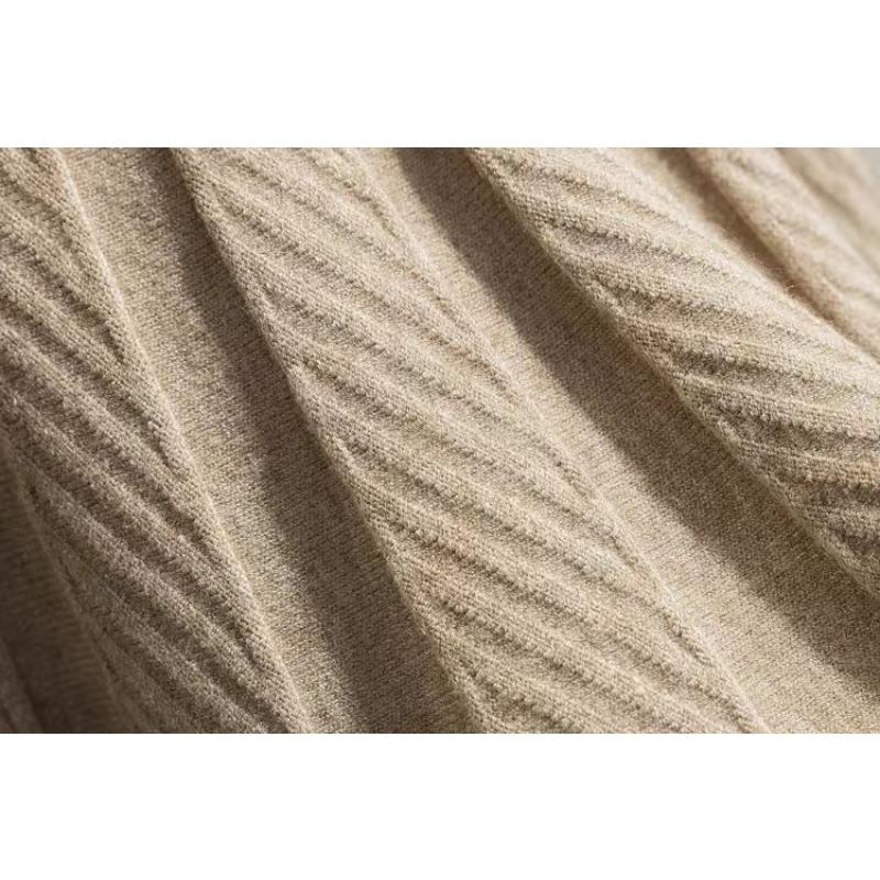 High Waisted Knitted Pleated Short Skirt for Women Spring and Autumn A-line Skirt Knitted Short Skirt