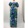 Women's Summer Bubble Sleeve Digital Printed Loose Long Dresses
