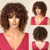 Peruci scurte blonde ondulate afro japoneze din fibre de înaltă calitate pentru femei Peruci ondulate negre pentru femei cu breton Perucă zilnică Cosplay