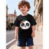 Kids Crewneck Short Sleeve Tee, Cartoon Giant Panda Print Summer Casual Top