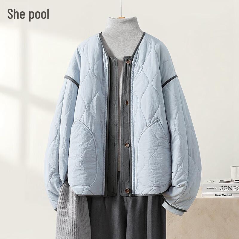 

Women s Colorblock Quilted Cotton Jacket L