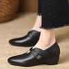 Fashion Women Mary Jane Shoes 2025 New Fashion Height Increase Soft Sole Leather Shoes Comfortable Outdoor Non Slip Middle Heel Shoes