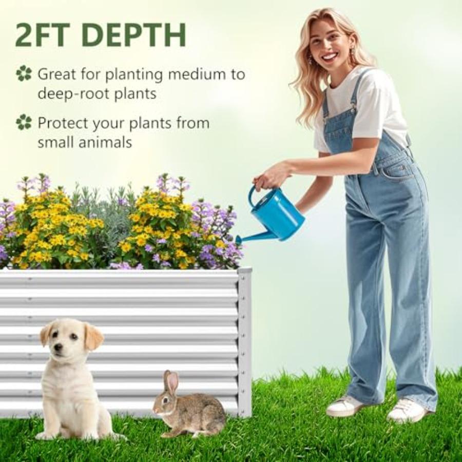 6x3x2ft Raised Garden Bed Large Metal Elevated Rectangular Planter Bed 271 Gallon Ccity Outdoor Planting Garden Box for Vegetab