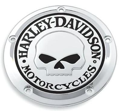 Chromovaný kryt motoru s lebkou Harley-Davidson Derby Cover pro modely Dyna, Softail, Touring a Trike (25441-04A)