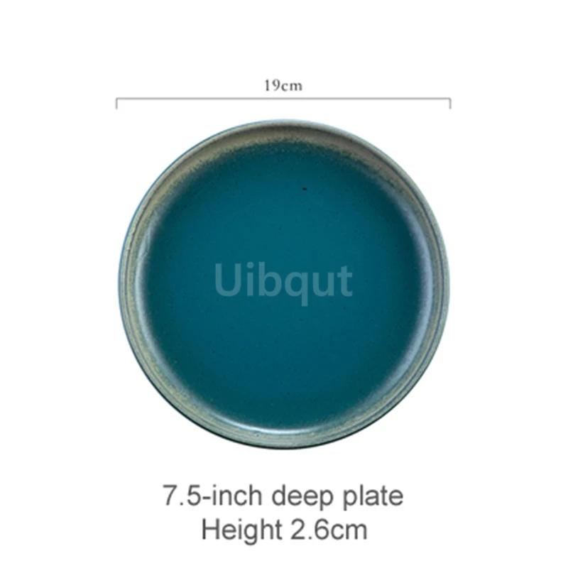 Creative and beautiful ceramic plates serving plate Retro tableware Western plate With steak for breakfast plates Japanese plate