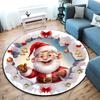 Cute Christmas Day Gift Bell Santa Claus Snowman Christmas Tree round rug Home Soft Decorative Anti slip Chair Mat Carpet Outdoor Floor Mat Carpet 91