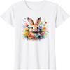 Bunny Rabbit Face Floral Watercolor Painting Love Bunnies T-Shirt