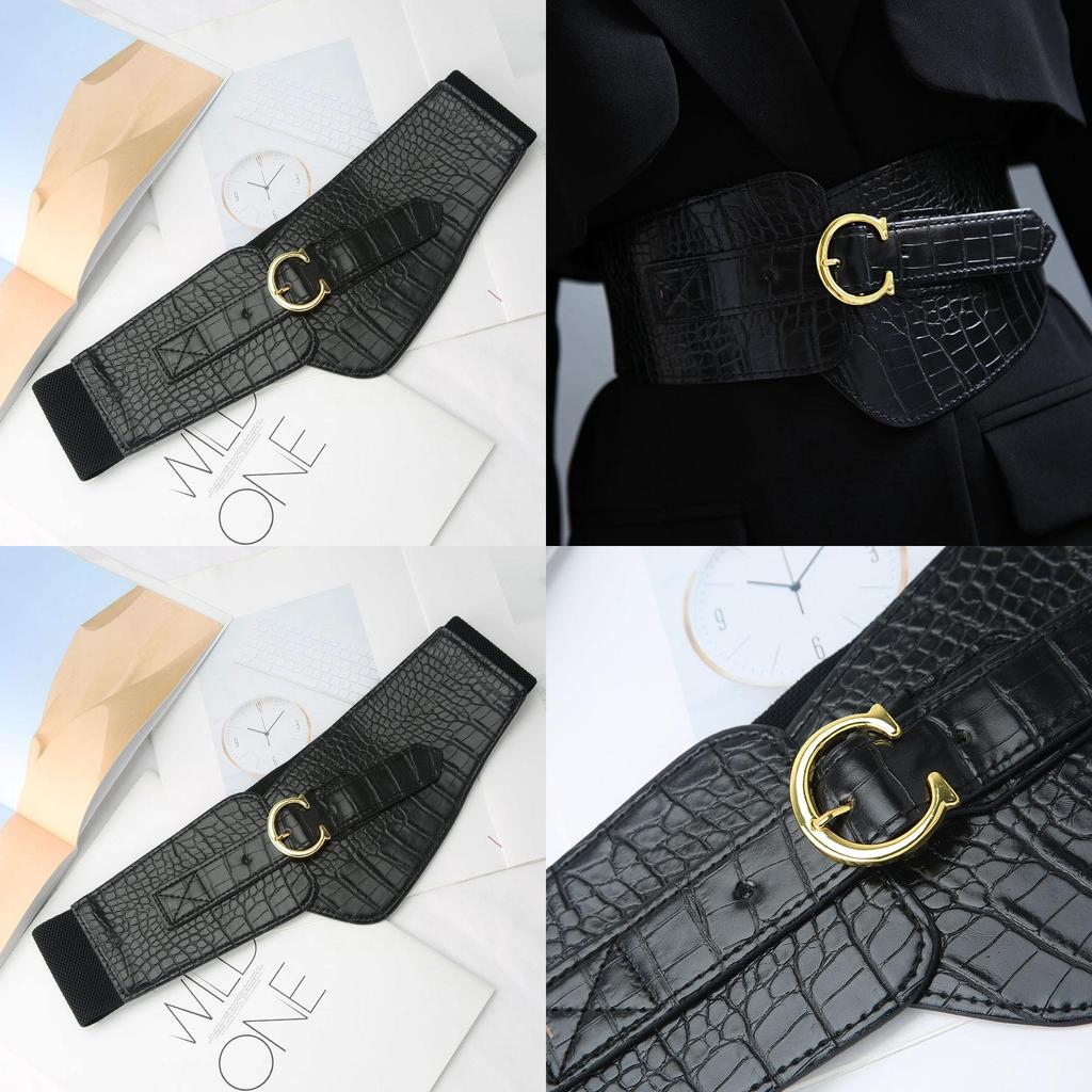 Elegant Womens Leather Belt For Dress And Coat With Elastic Waist Cinch For Office Wear