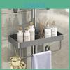 Plastic Bathroom Wall Shelf With Modern Design And Nodrill Mount For Shower And Kitchen