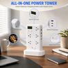 10 AC Outlets Vertical Power Strip Flame-Retardant ABS USB Charging Station  Daily Use