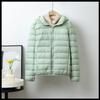 Winter Lightweight Down Jacket Women's Short Hooded Lightweight Thin White Duck Down Plus Size Jacket